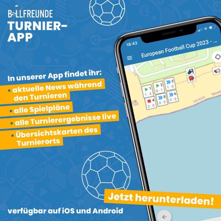 Toepassing voor BALLFREUNDE Toernooien IOS ANDROID