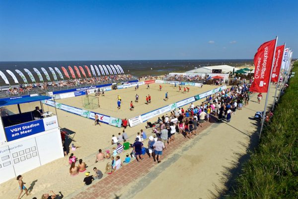 Beachsoccer Cup Cuxhaven, wedstrijden in het stadion aan zee